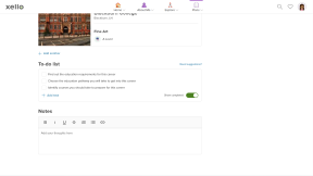 Student account in Xello. A student's plan is open with a focus on the To-do list. Items on the list include "Find out the edcuation requirements for this career"